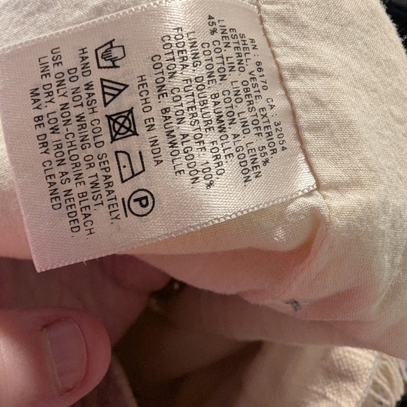 Anthropologie,Elegant Cream Linen Fringe Skirt,Size 10 - Picture 5 of 6